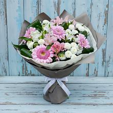 Букет цветов из:  Герберы, Альстромерии и Хризантемы #REPLACE_PRED# Приморье