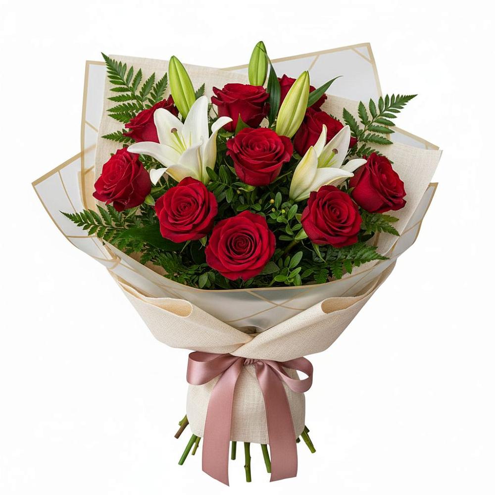 Букет цветов из: Лилии и Розы в Приморье