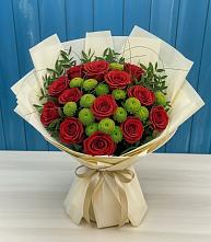 Букет цветов из:  Розы и Хризантемы в Приморье